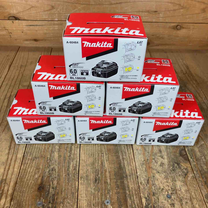 【未使用品】純正品 マキタ(makita) リチウムイオンバッテリー 18V/6.0Ah BL1860B 6個セット まとめ売り【所沢店】