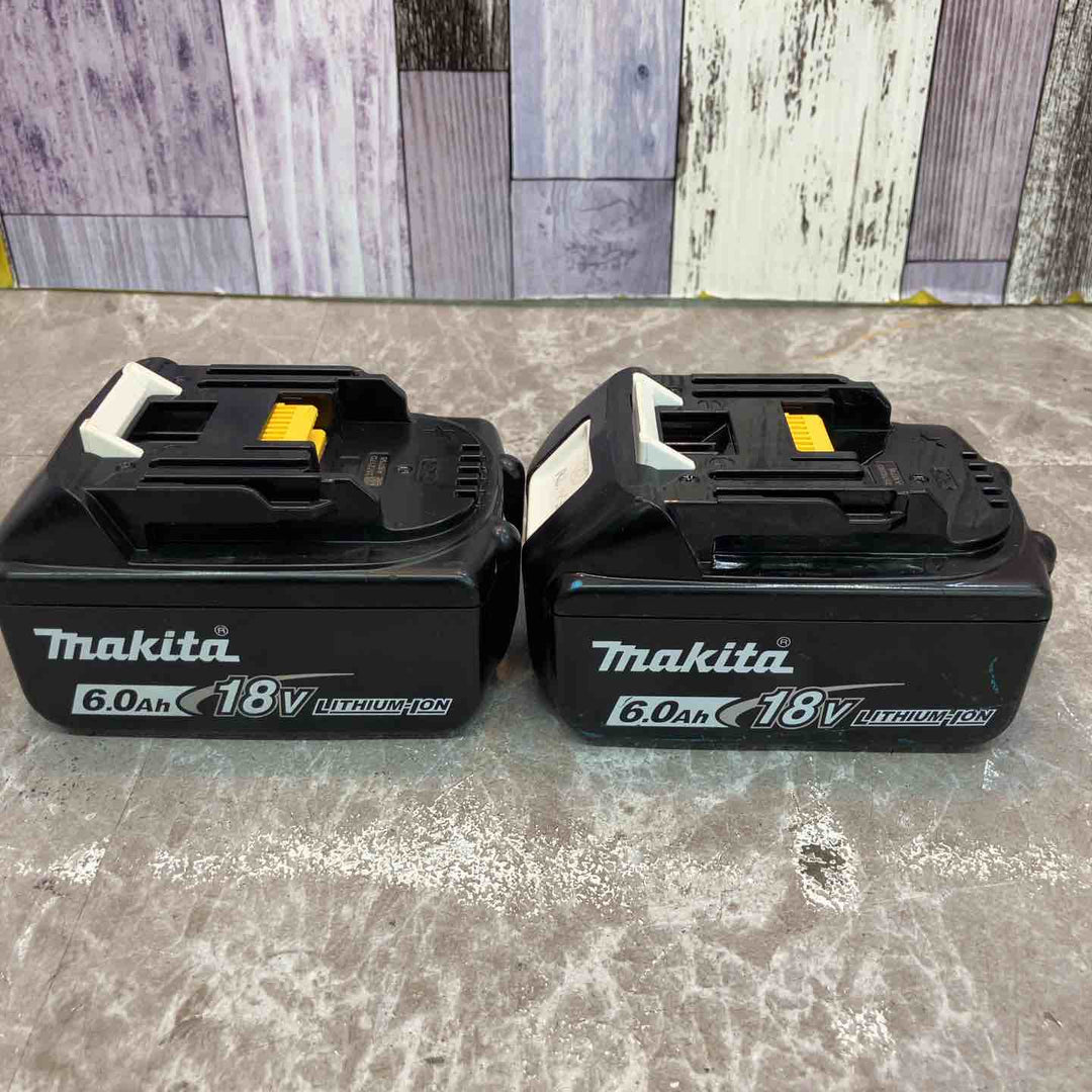 【中古品】マキタ 純正 18V 6.0Ah バッテリー BL1860B×2個 (充電1回/3回) + 急速充電器 DC18RF 計3点セット まとめ makita【八潮店】