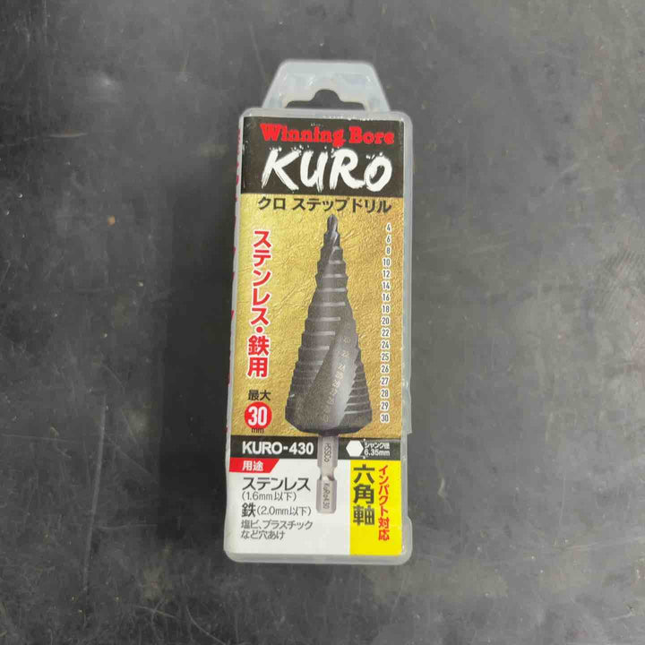 ウイニングボアー KUROステップドリル 窒化チタンアルミコーティング 4-30mm KURO-430【草加店】