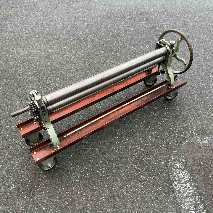 【店頭受取り限定】メーカー・型式不明 手動式三本ロールベンダー ロール幅約1000mm【岩槻店】