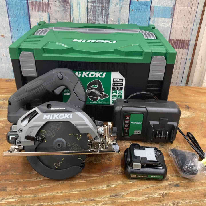◇HiKOKI(ハイコーキ) 10.8V 充電式 丸のこ C1205DA 125mm ストロングブラック 軽量2.2kg 蓄電池2個・充電器・ケース付 C1205DA(2LSBP)【柏店】