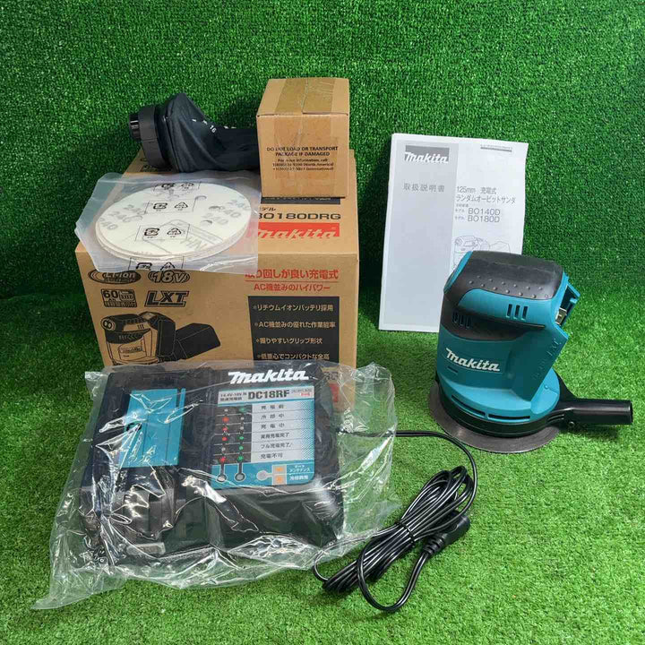 マキタ(Makita) 125ミリ充電式ランダムオービット 18V6Ah バッテリ・充電器付 BO180DRG【藤沢店】