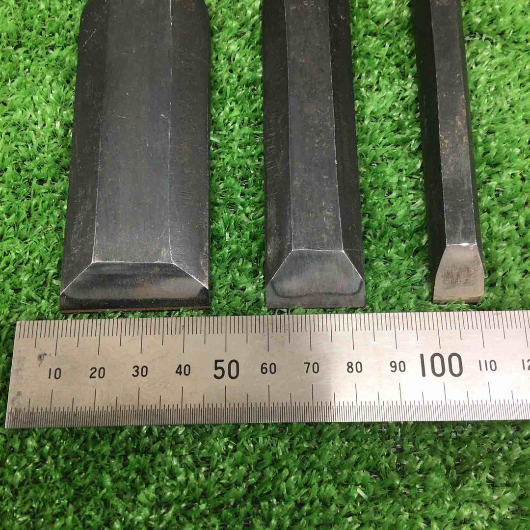 【中古・現状品】 秀幸 銘 鑿 のみ ＊3本組 【鴻巣店】