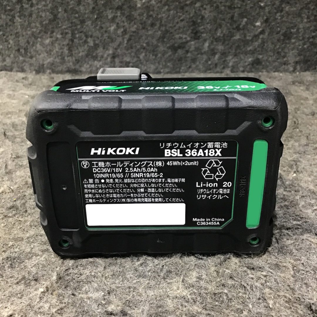 【未使用・送料無料の格安5個セット！】 ハイコーキ HiKOKI 第二世代 マルチボルト リチウムイオンバッテリー 36V/2.5Ah BSL36A18X 【桶川店】