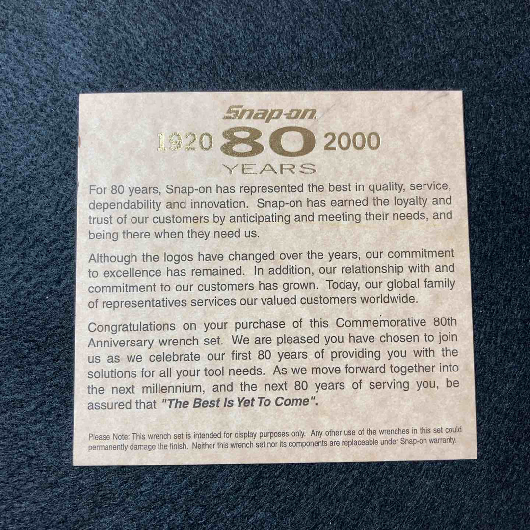 【中古美品】◇Snap-on(スナップオン) 80WRSETX 80周年記念モデル コンビネーションレンチ セット【東大和店】