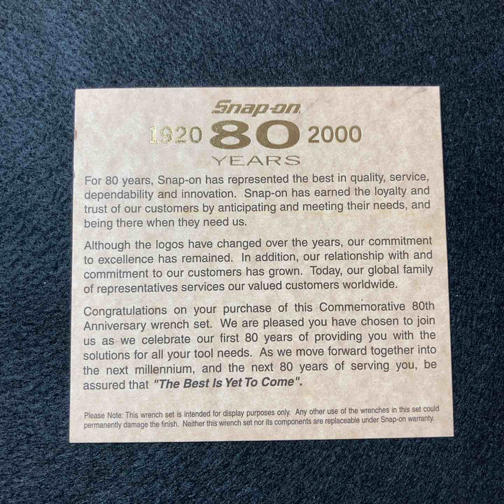 【中古美品】◇Snap-on(スナップオン) 80WRSETX 80周年記念モデル コンビネーションレンチ セット【東大和店】