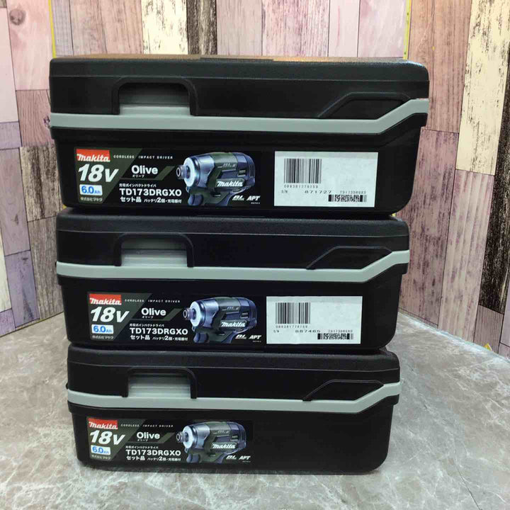 【未使用品】3台セット makita マキタ TD173DRGXO 18V 充電式インパクトドライバ【八潮店】