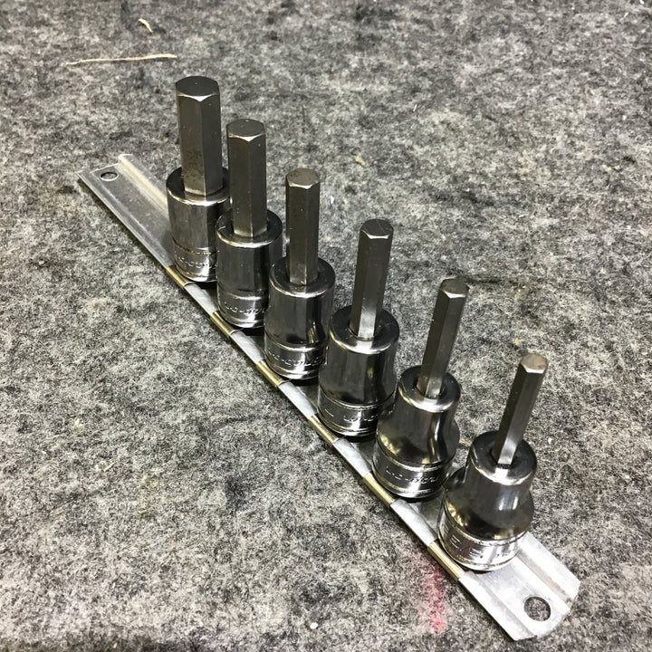 【中古・インチサイズ】 スナップオン Snap-on 3/8dr スタンダードヘックスソケット FA5E、6、7、8、10、FA12E 6点セット 【桶川店】