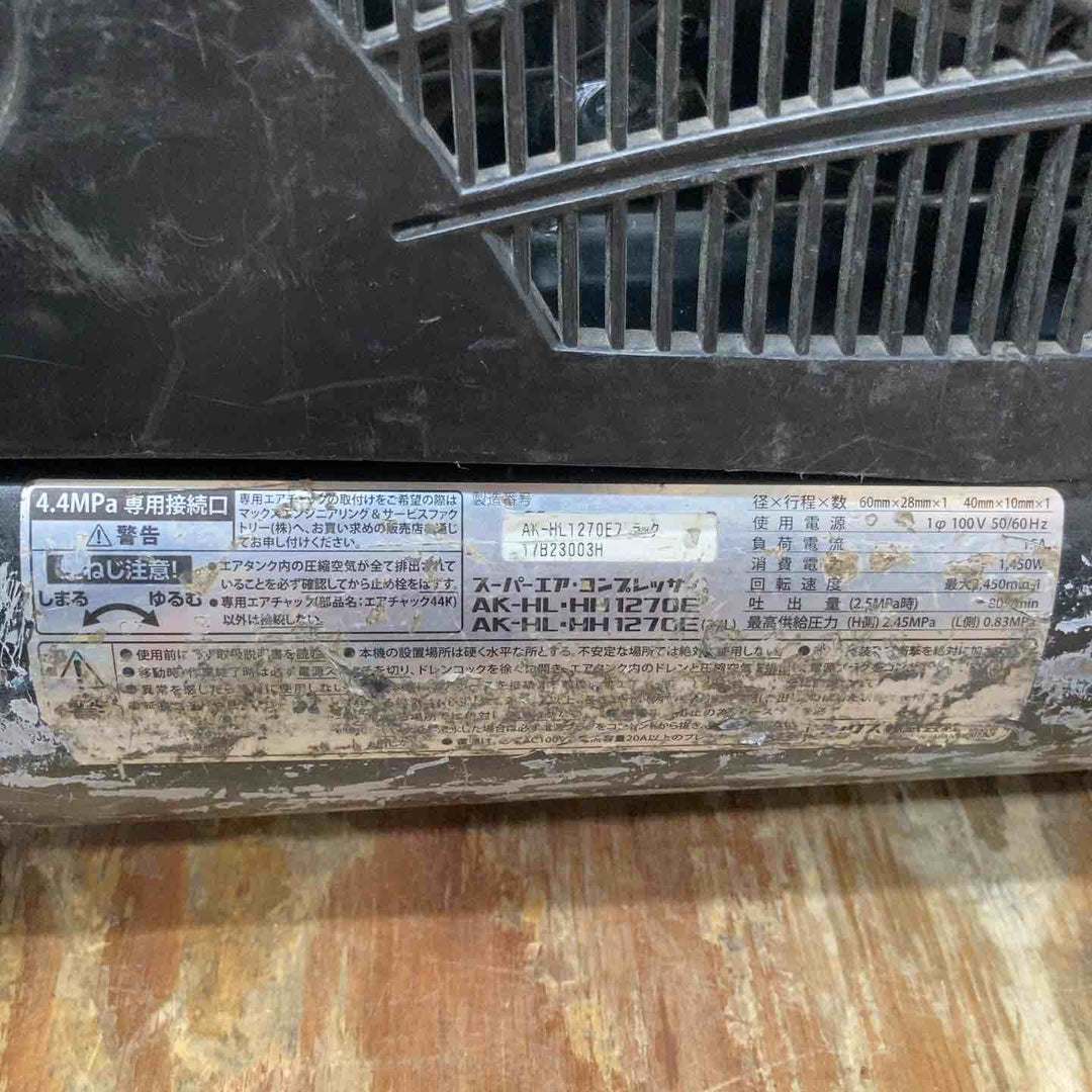 【中古品】★マックス(MAX) 高圧 常圧 エアコンプレッサー AK-HL1270E_ブラック【柏店】