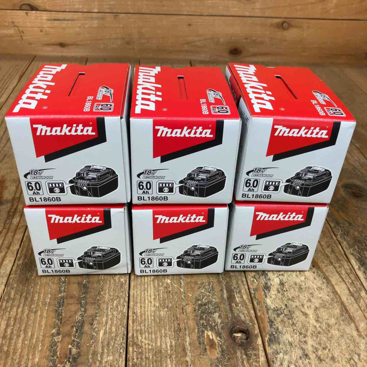 【未使用品】純正品 マキタ(makita) リチウムイオンバッテリー 18V/6.0Ah BL1860B 6個セット まとめ売り【所沢店】