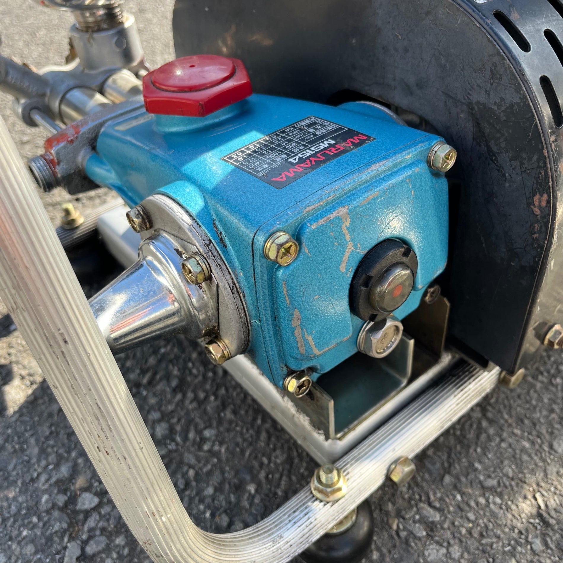 中古品】丸山 セット動噴 MS154EA 3.5Mpa 最大3.5馬力 吸余水ホース付