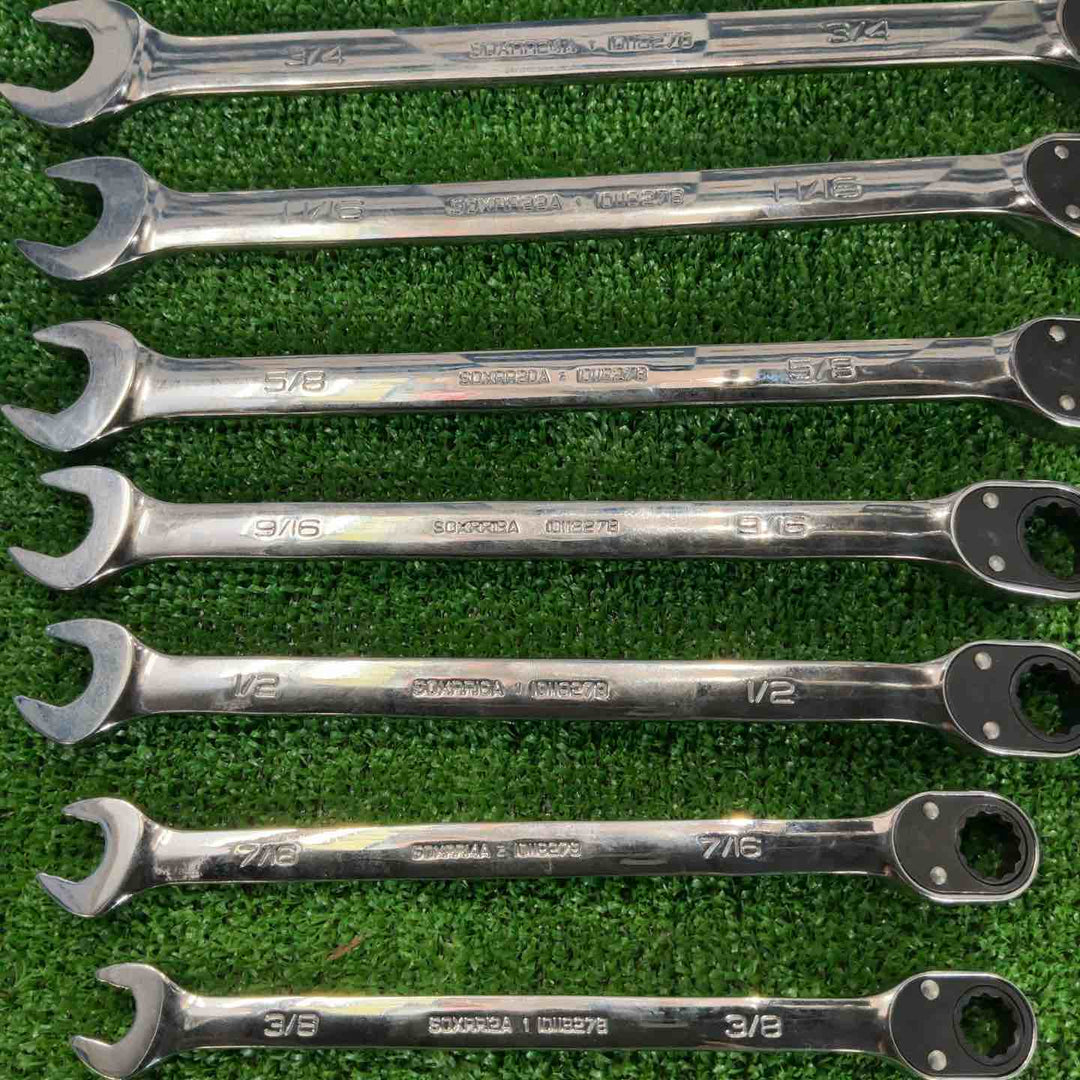 スナップオン(Snap-on) 切り替え式ラチェットコンビネーションレンチ 7点セット SOXRR12A～24A 3/8～3/4インチ【草加店】