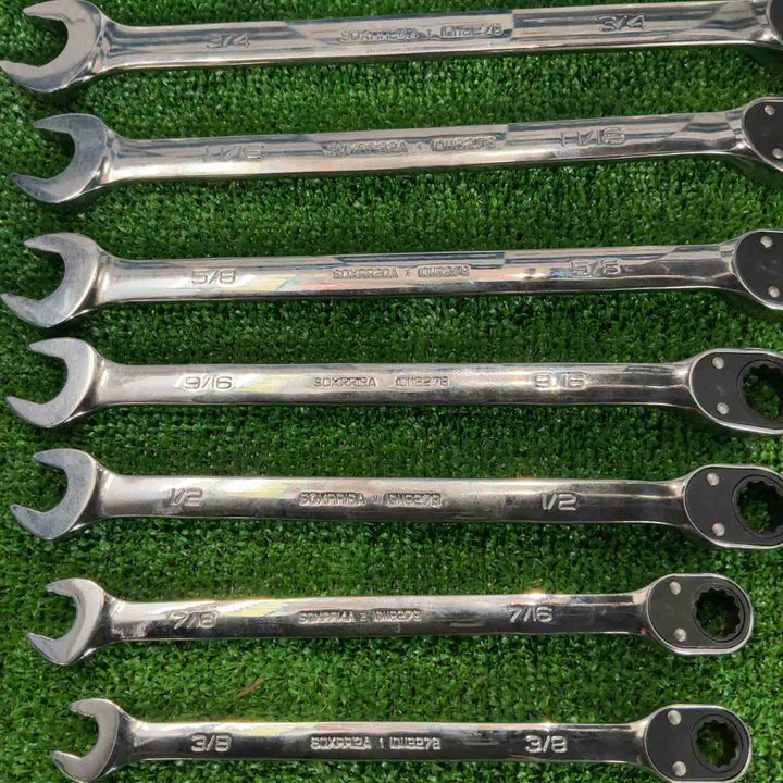スナップオン(Snap-on) 切り替え式ラチェットコンビネーションレンチ 7点セット SOXRR12A～24A 3/8～3/4インチ【草加店】