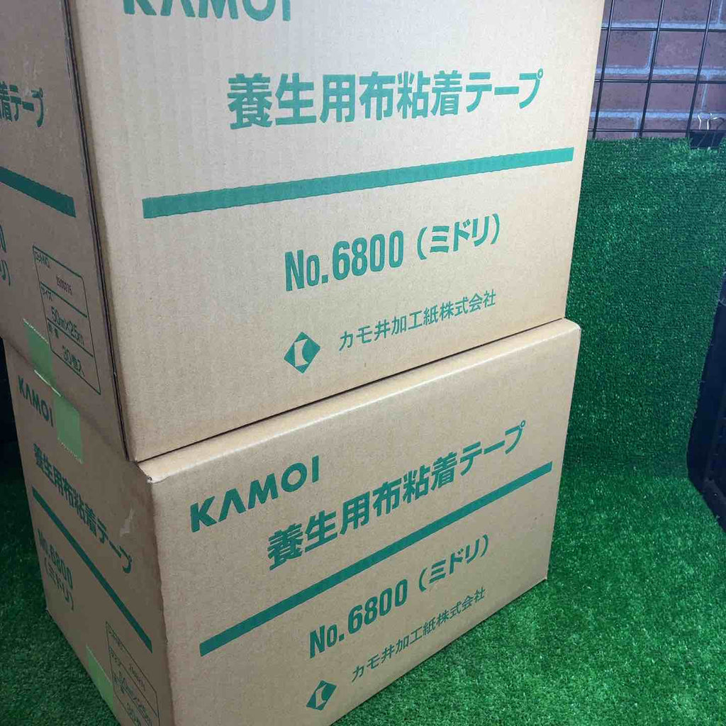 KAMOI 養生用布粘着テープ No.6800(ミドリ) 50mm×25m 60巻(30巻入り 2