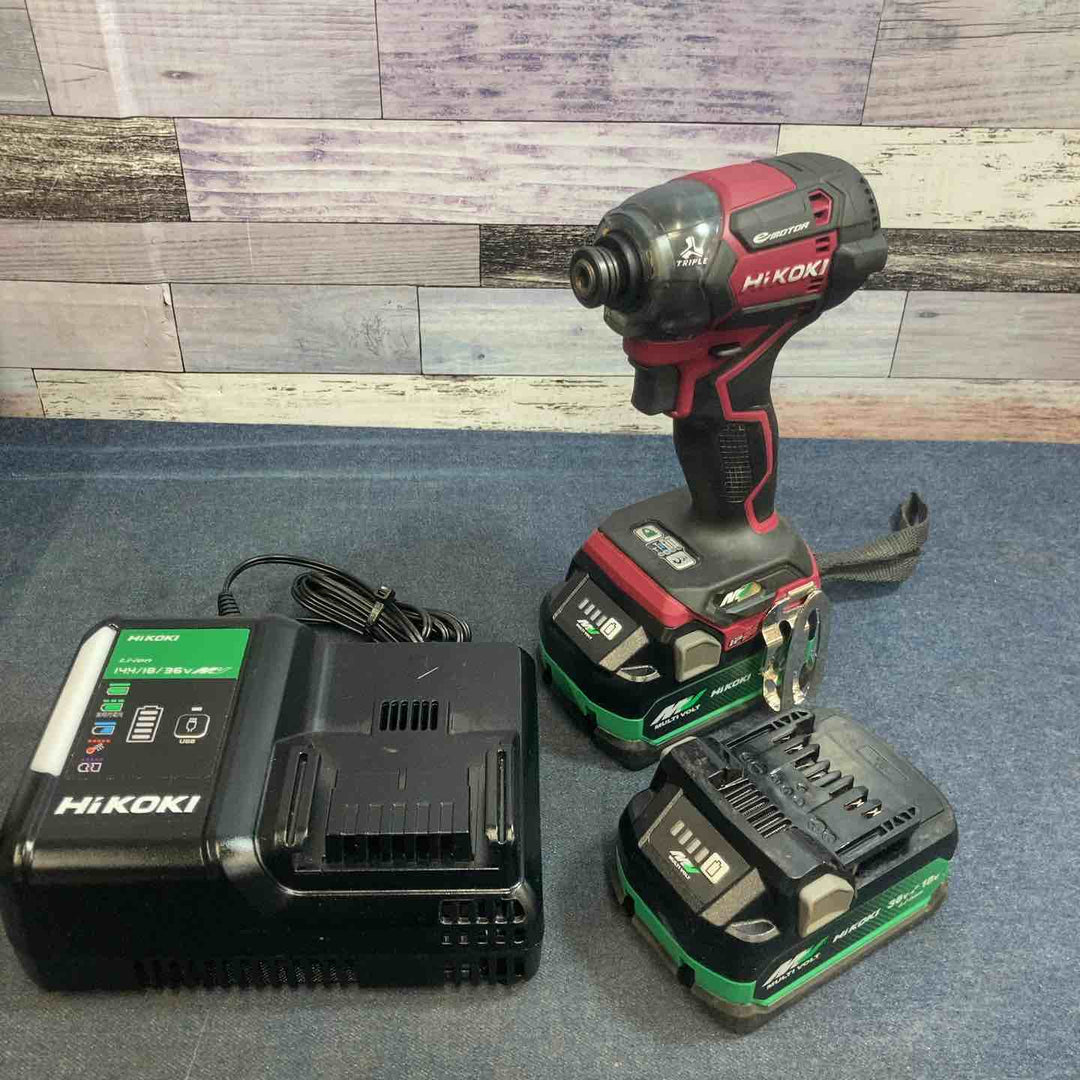 【中古品】★ハイコーキ コードレスインパクトドライバー WH36DC 充電器 バッテリー2個 (BSL36A18Xｘ2個)【八潮店】