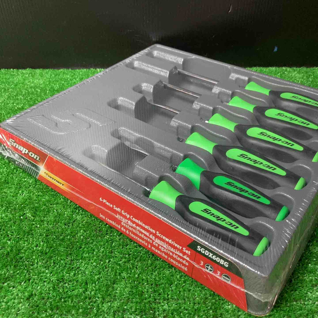 スナップオン/Snap-on ソフトグリップ ドライバーセット SGDX60BG グリーン プラス3本、マイナス3本 【岩槻店】