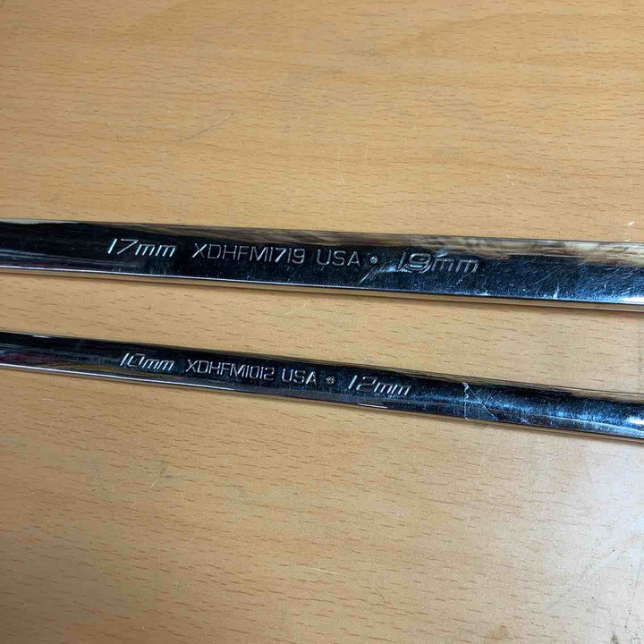 スナップオン(Snap-on ストレートメガネレンチ ロングハンドル XDHFM1012 1719 10-12mm 17-19mm 2点セット【越谷店】