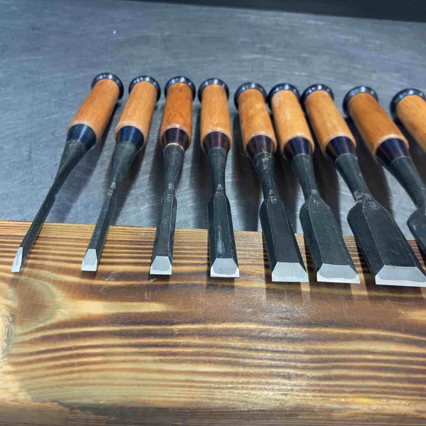 中古美品】 『正高』 鑿10本組 未使用長期保管品 のみ・鉋・大工道具