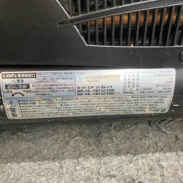 【現状品】★マックス(MAX) エアコンプレッサー AK-HH1270E_ブラック【鴻巣店】