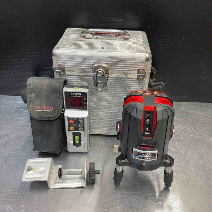 【中古品】 タジマ(TAJIMA) レーザー墨出し器 AXIS TERA テラ KYR 10m 矩・横・両縦 AXT-KYR 受光器付属 水平器 レベル 【東大和店】