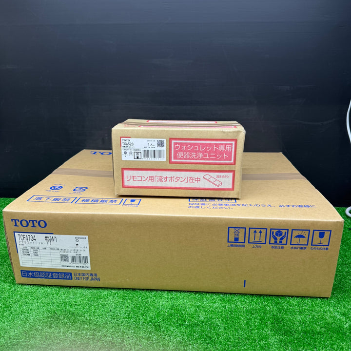 【未使用品】TOTO ウォシュレット アプリコット F3 TCF4734 #NW1 ホワイト＋便器洗浄ユニット TCA528【電材館越谷店】