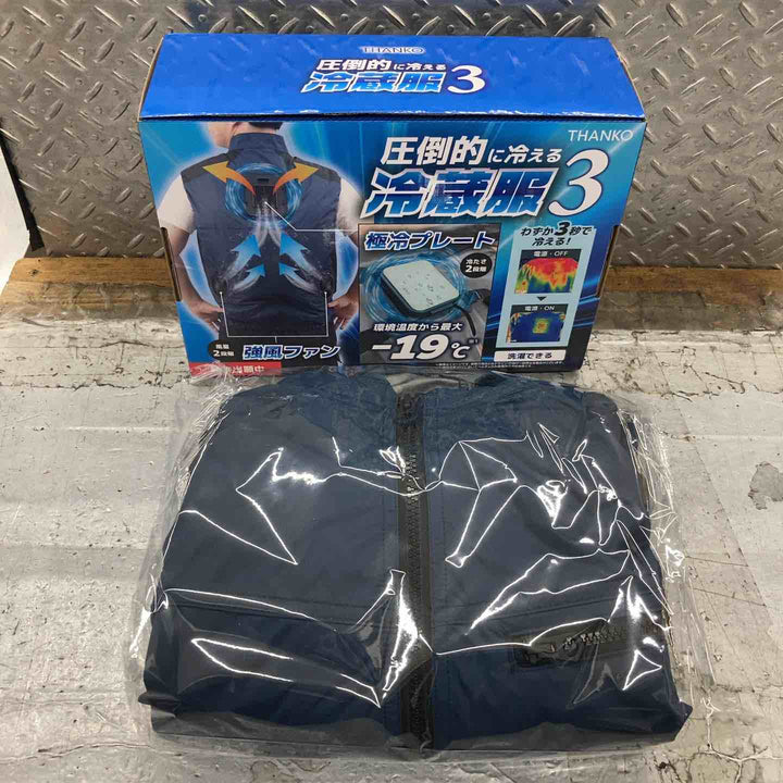 ◇サンコー(THANKO) 圧倒的に冷える「冷蔵服３」 TKCV24FNV (F[フリーサイズ], ネイビー)【所沢店】