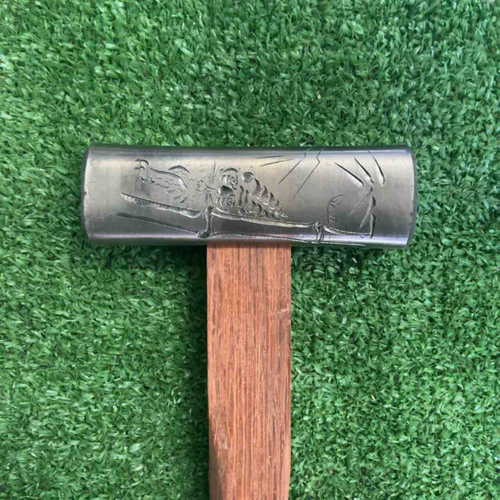 棟誉 龍虎彫 四角玄翁 100匁 赤樫柄【草加店】