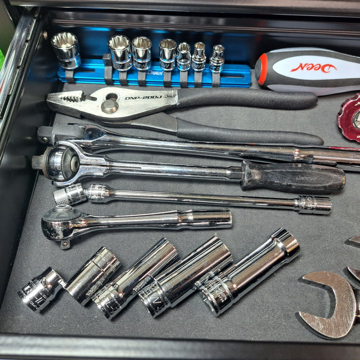 DEEN 3段ツールボックス ディーン インチ エントリーツールセット  ハーレー用工具 初期セット欠品＆買い足しアリ【岩槻店】