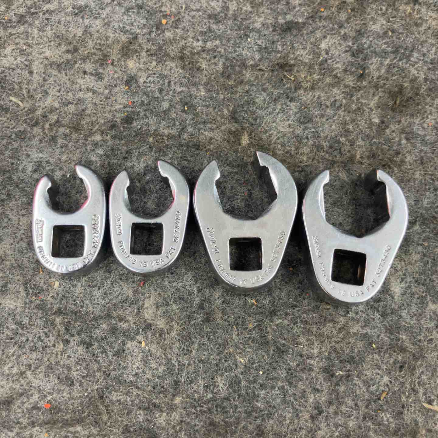旧ロゴ Snap-on スナップオン フレアナットクローフットレンチ 4点 FRHM11・FRHM13・FRHM17・FRHM19【鴻巣店】 旧ロゴ Snap-on スナップオン フレアナットクローフットレンチ 4点