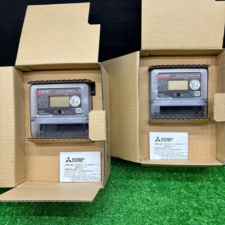 【未使用品】三菱電機 電子式単相2線式普通電力量計 100V 30A M1PM-R　2個【電材館越谷店】