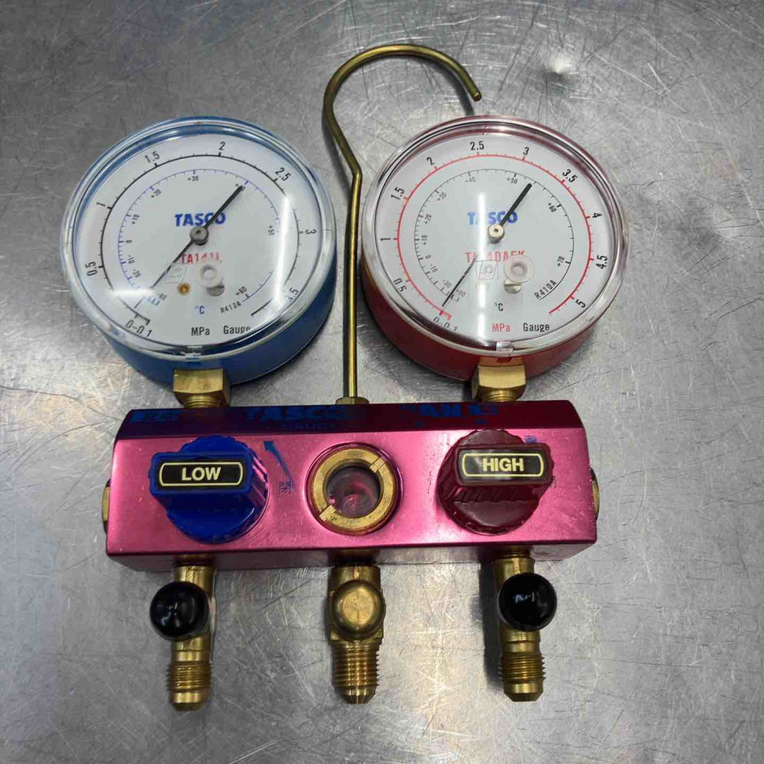 【中古品】 イチネンタスコ(TASCO) ゲージマニホールド TA141L/TA140AFK R410A用 エアコン 真空ポンプ 【東大和店】