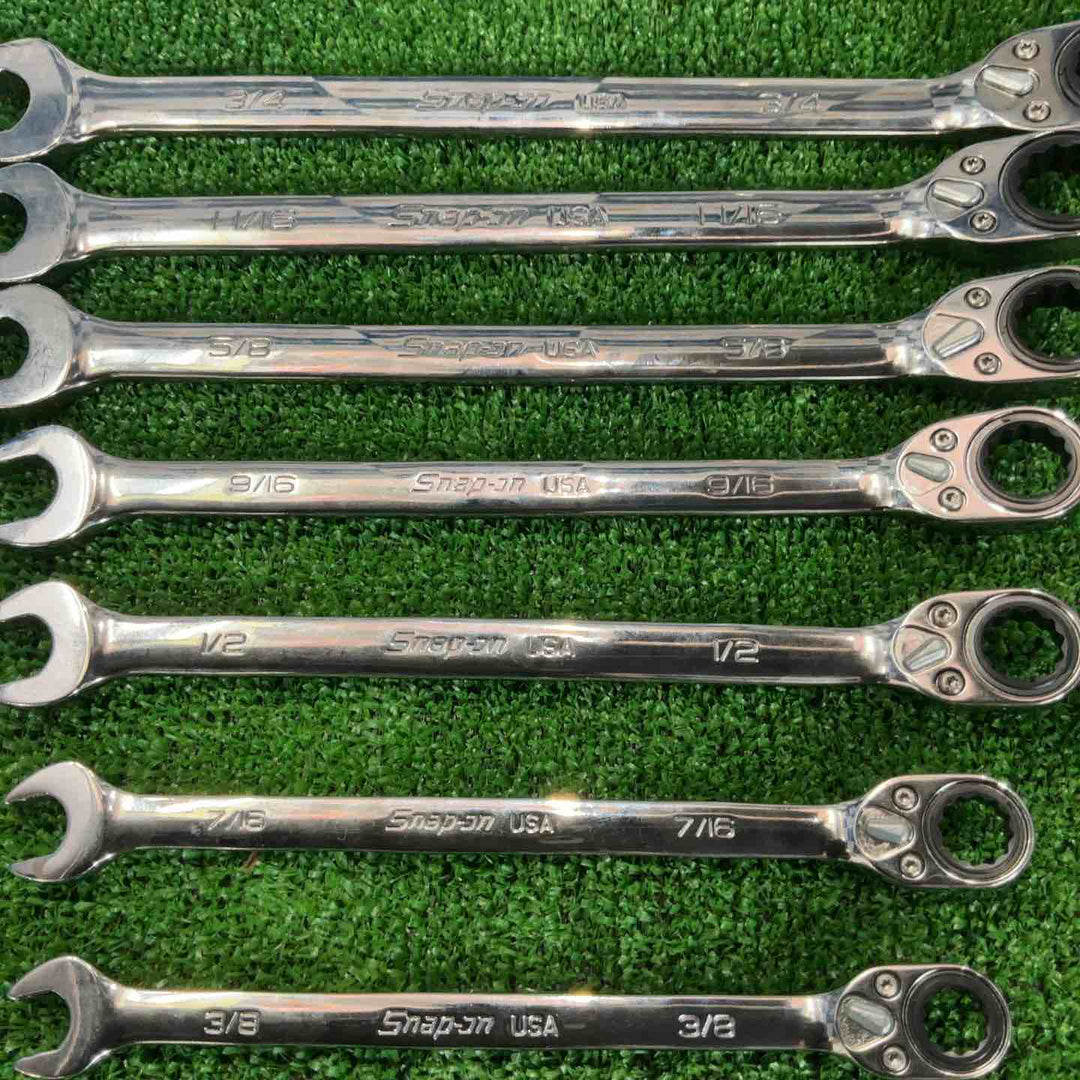 スナップオン(Snap-on) 切り替え式ラチェットコンビネーションレンチ 7点セット SOXRR12A～24A 3/8～3/4インチ【草加店】