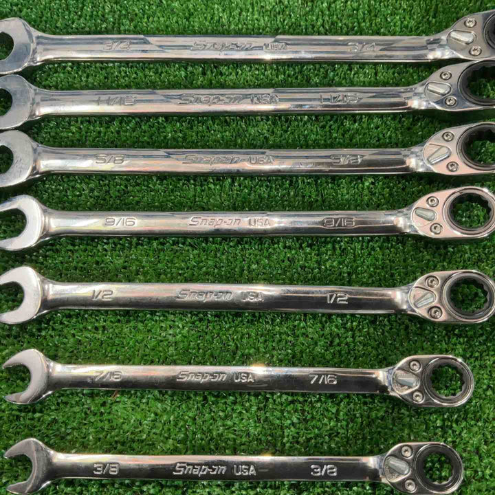 スナップオン(Snap-on) 切り替え式ラチェットコンビネーションレンチ 7点セット SOXRR12A～24A 3/8～3/4インチ【草加店】
