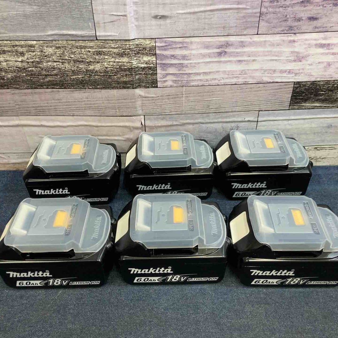 【未使用品】6個セット マキタ makita 18V 6.0Ah リチウムイオンバッテリー BL1860B【八潮店】