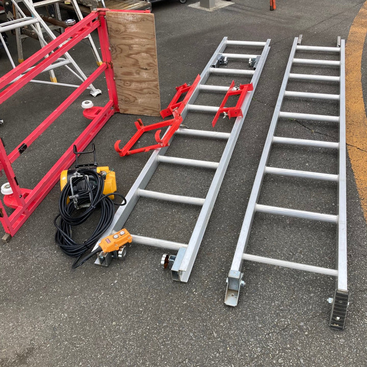 【中古品/店頭受取り限定】ユニパー 室内ボード用垂直揚げ機 UP620 リョウビウインチWI-62付【東大和】