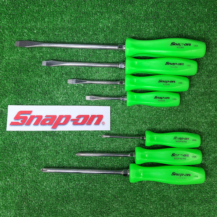 ◇スナップオン snap on コンビネーションスクリュードライバ SDDX70AG 7本セット グリーン【岩槻店】