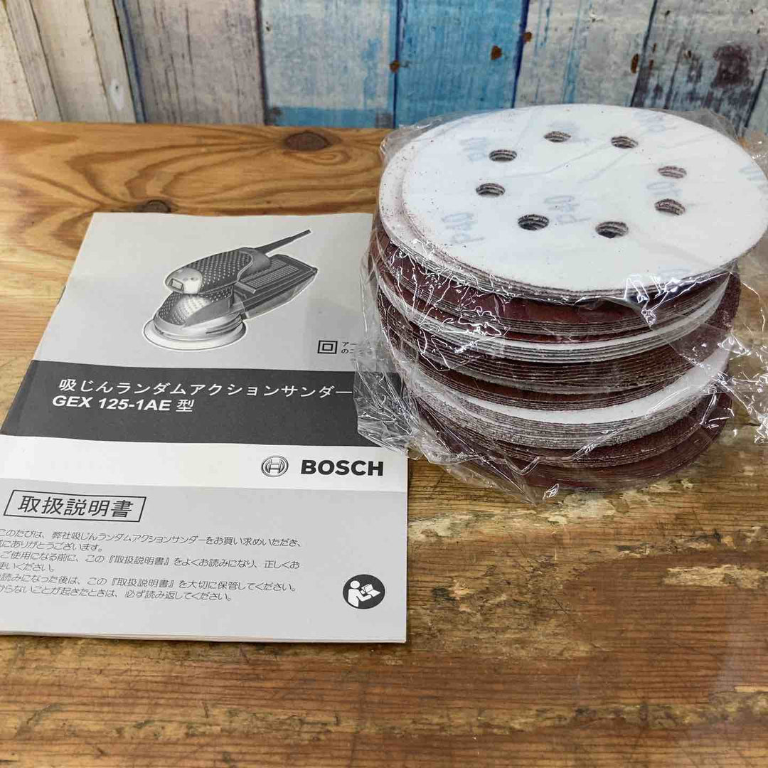 【美品】◇ボッシュ(BOSCH) 吸じんランダムアクションサンダー GEX125-1AE サンダーペーパーおまけつき【柏店】