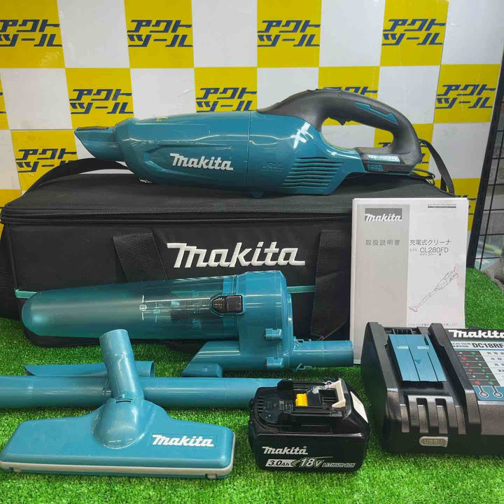 マキタ コードレス掃除機CL280青 カプセル式&サイクロン 18Vバッテリ充電器付 CL280FDRFC【越谷店】