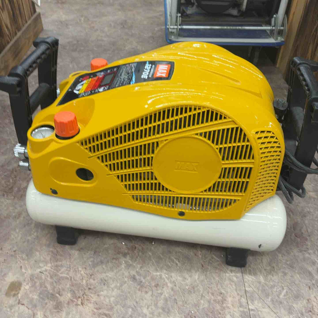 【中古】マックス(MAX) エアコンプレッサー AK-HH1270E  カバーイエロー、タンクホワイト塗装※ドレンコック不良有【所沢店】