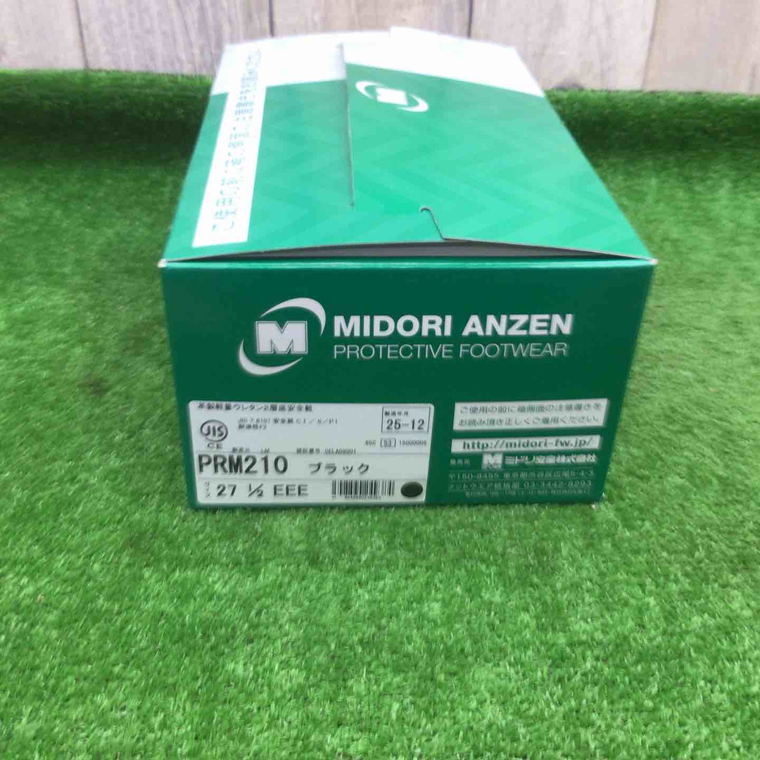 ▼ミドリ安全革製軽量2層底安全靴27.5EEE　PRM210黒【富山店】◆アクトツール富山店◆レ