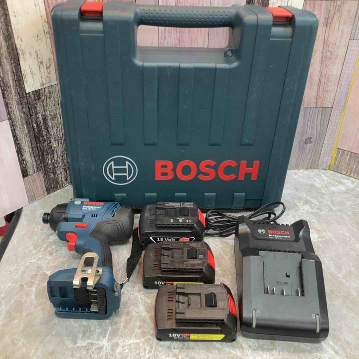 【中古品/美品】◇ボッシュ(BOSCH) 18Vバッテリー インパクトドライバー GDR18V-160 バッテリー3個・充電器付き【八潮店】