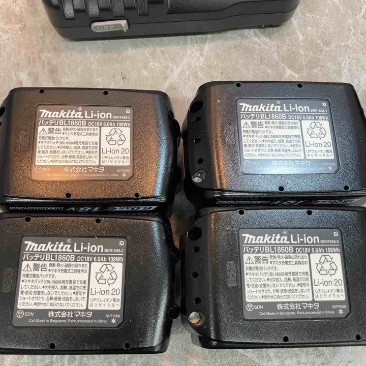 マキタ(makita) リチウムイオンバッテリー 18V/6.0Ah BL1860B 4個＋急速充電器 DC18RF 2個 セット【八潮店】