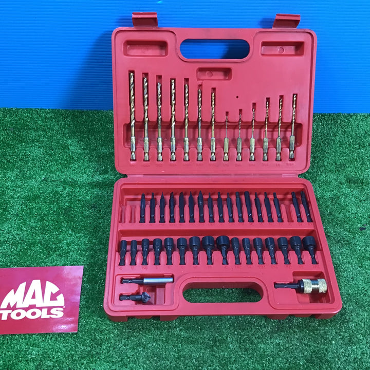 【中古品】マックツール(MACTOOLS)52Pc. 1/4 ヘックス クイックコネクトチタンコートドリルビット/ドライバーセット 欠品あり【岩槻店】