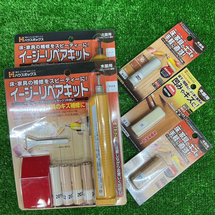 【未使用品】ハウスボックス イージーリペアキット (サクラ/ダーク) 各1個　シェラックスティック  No.91 No.178 No.207各1個  計5点セット【電材館越谷店】