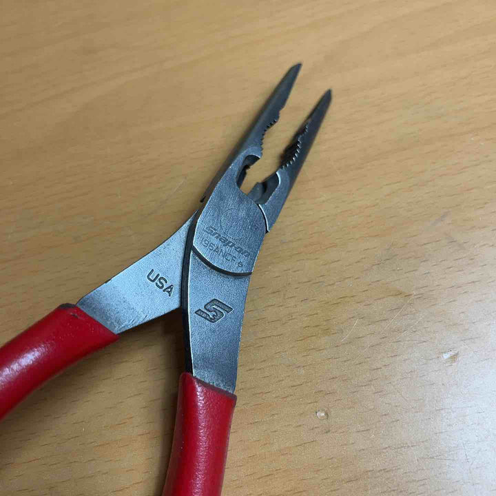 Snap-on スナップオン ニードル ノーズプライヤー ラジオペンチ 赤 196ANCF　【越谷店】