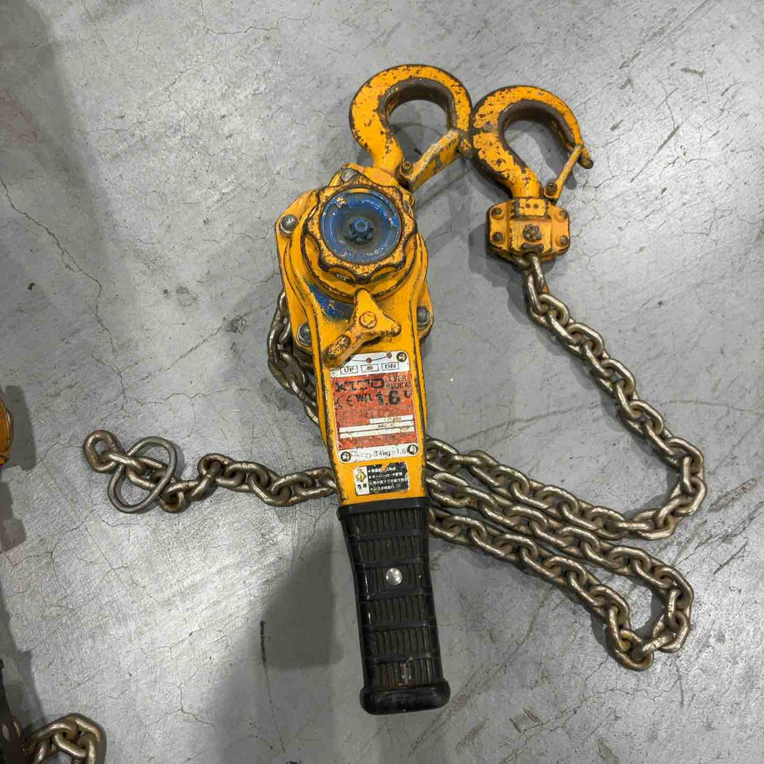 【中古品】KITO/キトー レバーブロック L5型 LB016 荷重1.6t/1.6トン 揚程1.5m 3台セット【川口店】