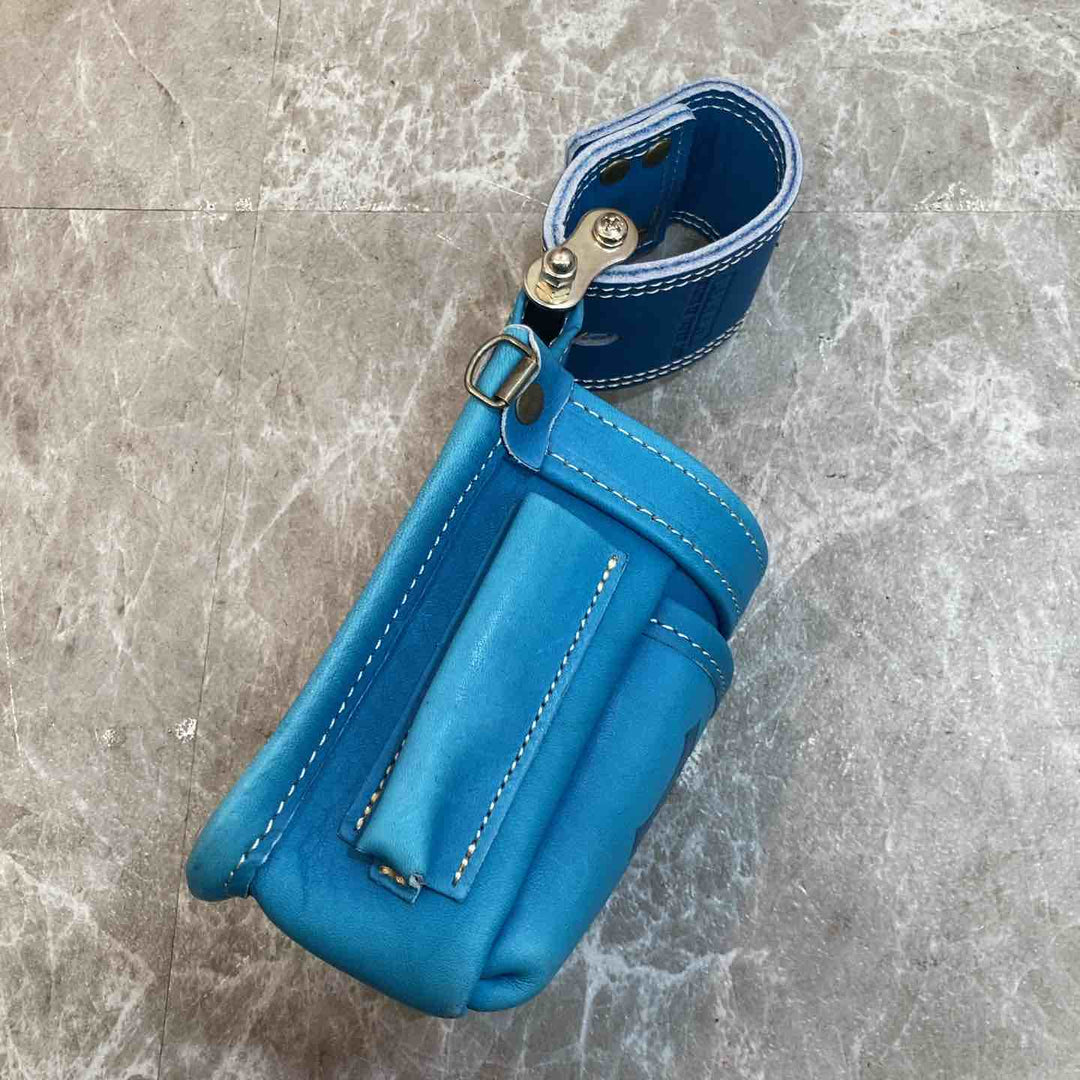 【美品】◇ニックス チェーン式最高級硬式グローブ革小物腰袋(ブルー) KGBL-201VADX【八潮店】