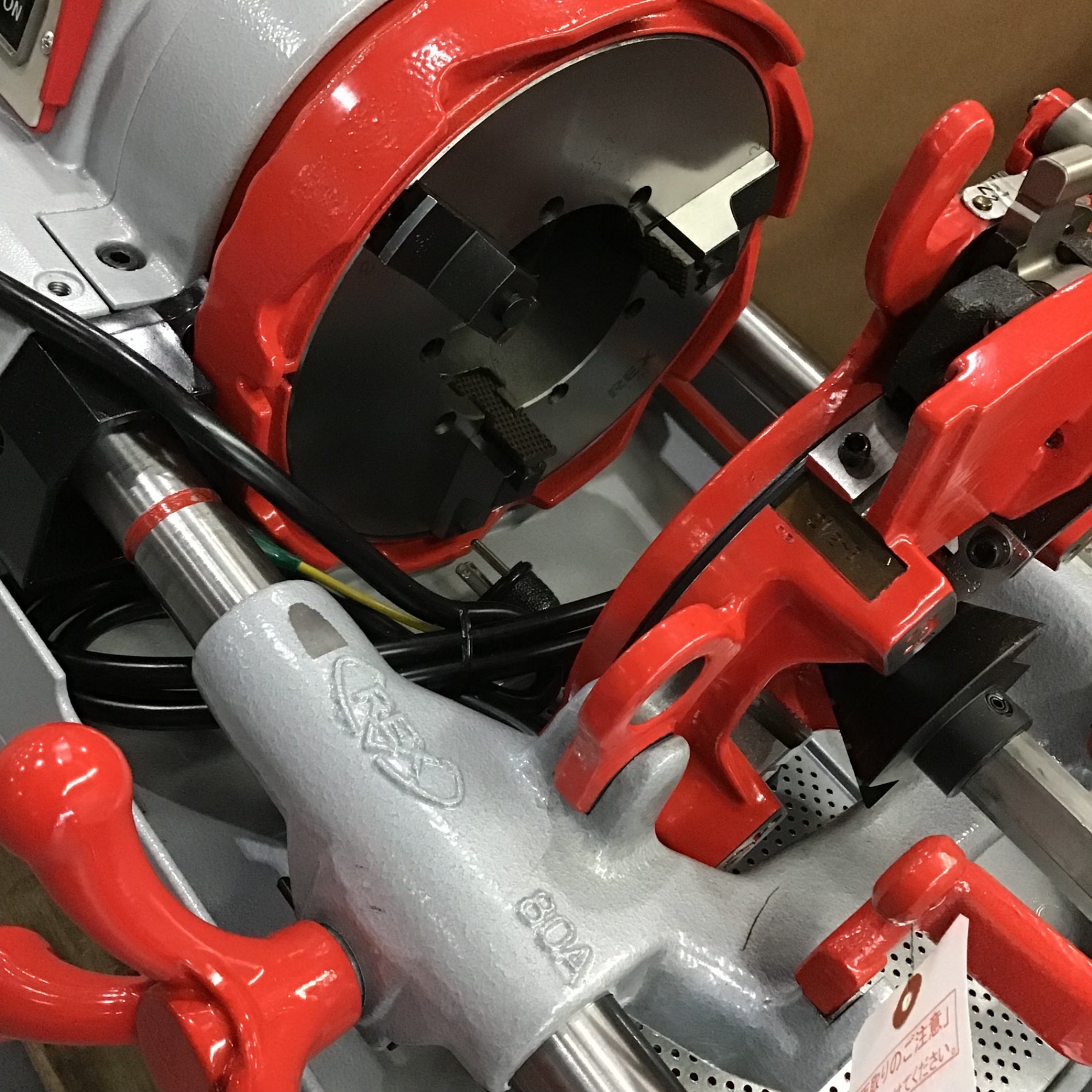 店頭受取り限定】REX/レッキス 自動切上ダイヘッド付パイプマシン