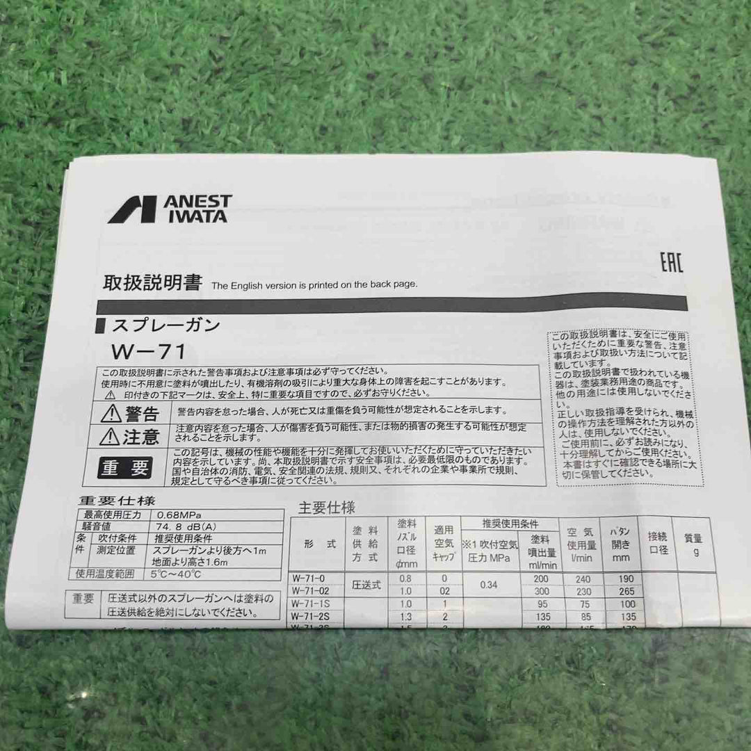 アネスト岩田 スプレーガン Wー71【町田店】