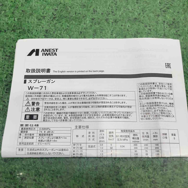 アネスト岩田 スプレーガン Wー71【町田店】